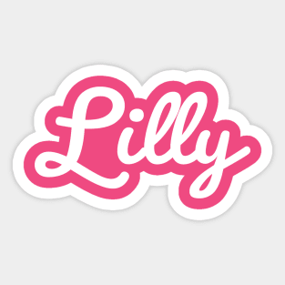 Lilly White Cursive Script Typography Sticker